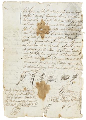 (MEXICAN MANUSCRIPTS.) Salvatierra, Juan María de. Request for aid in establishing the first permanent mission in the Californias.